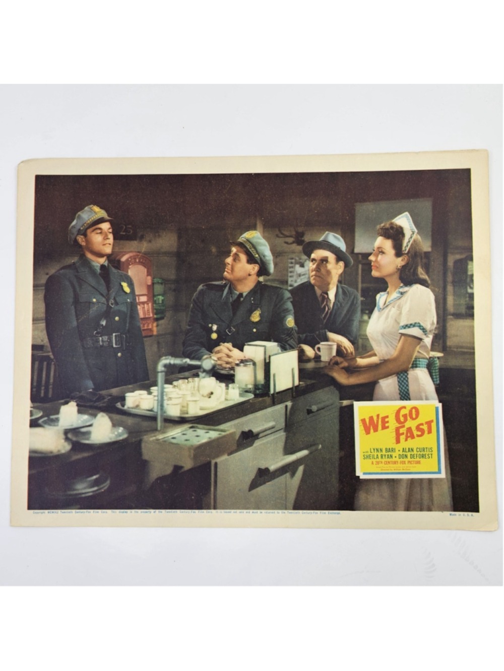 We Go Fast 1941 Movie Lobby Card 11x14 Lynn Bari Alan Curtis 20th Century Fox